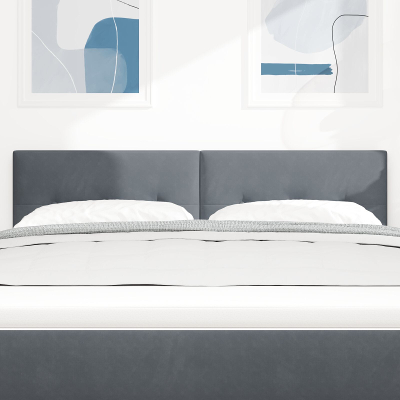 Kopfteil Mit Knopfheftung Dunkelgrau 140 cm Samt