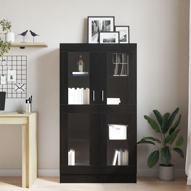 Bücherregal Schwarz Eiche 82,5x30,5x150 cm Holzwerkstoff