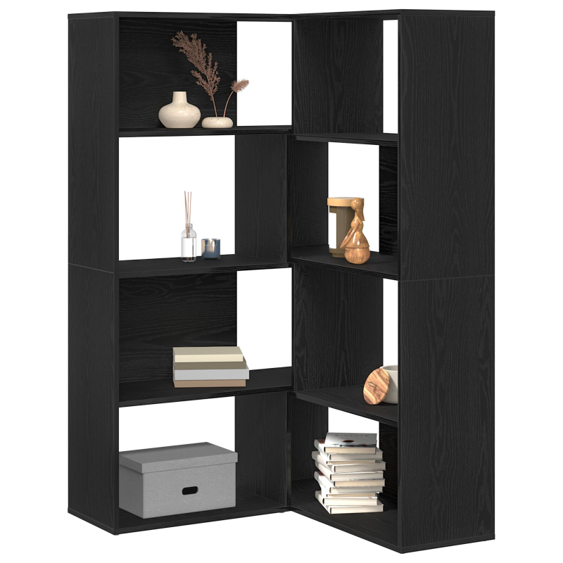 Eckschrank Schwarz Eiche 140x30x140 cm Spanplatte