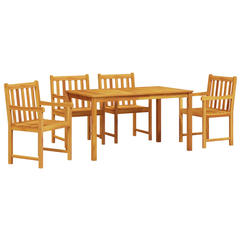 5-teiliges Garten-Esszimmer-Set aus massivem Akazienholz