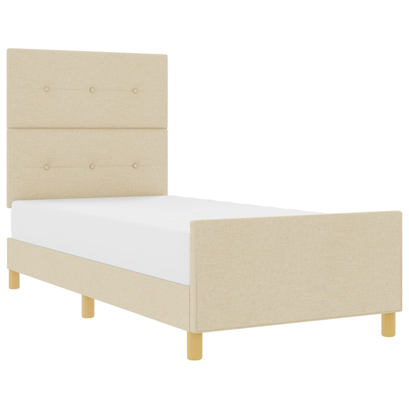 Bettgestell Creme 90x190 cm Stoff