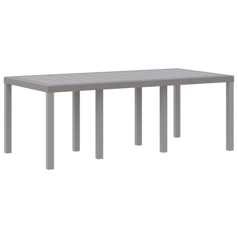 Gartentisch Hellgrau 200x100x73 cm Poly Rattan