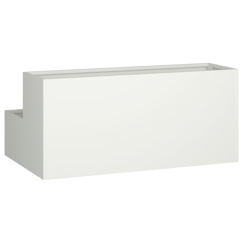 Gartenpflanzer 2-Tier 100x60x45 cm Weiß Stahl