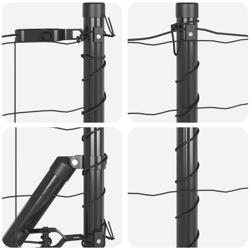 Euro Zaun mit 7 Spike-Pfosten 1,2x10 m feuerverzinkter Stahl Grau