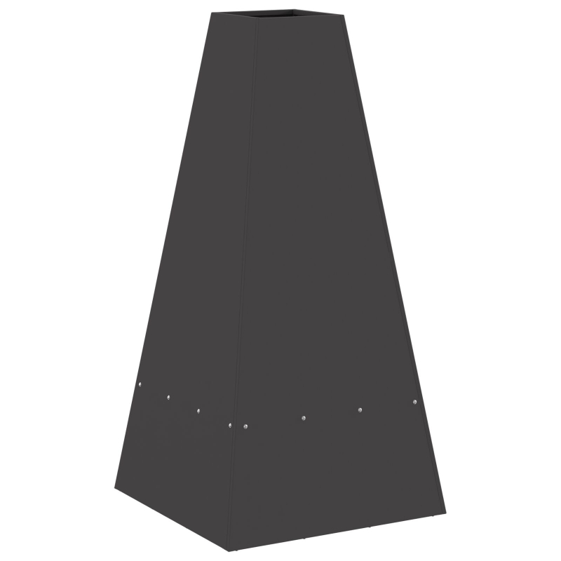 Feuerstelle mit Holzlagerung Schwarz 50x50x100 cm Stahl