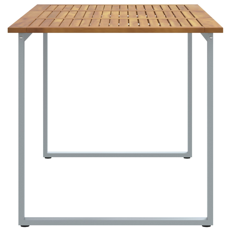 Gartentisch Grau 160x80x75 cm Stahl & Massivholz Akazie