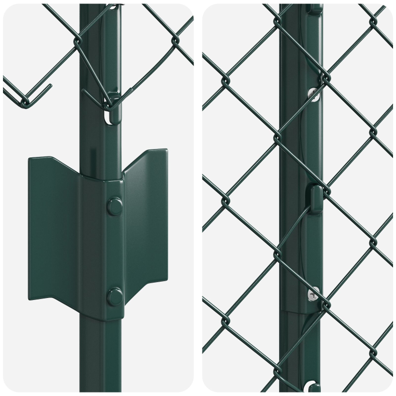 Stabzaun mit 10 U-Posts Grün 1,4x10 m Stahl