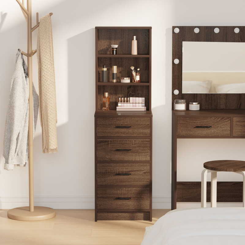 Highboard Braun Eiche 40x41x135 cm Ingenieurholz