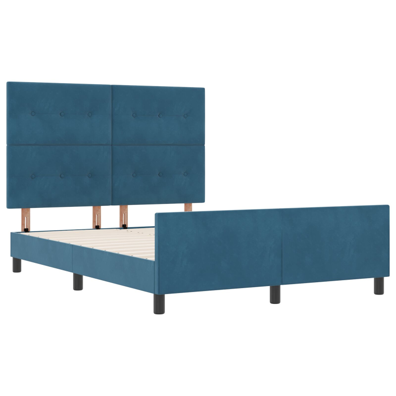 Bettgestell Dunkelblau 160x200 cm Samt