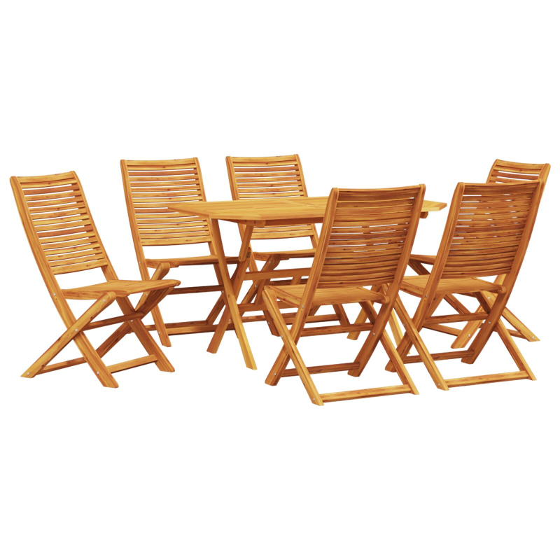 7-teiliges Garten-Esszimmer-Set aus massivem Akazienholz