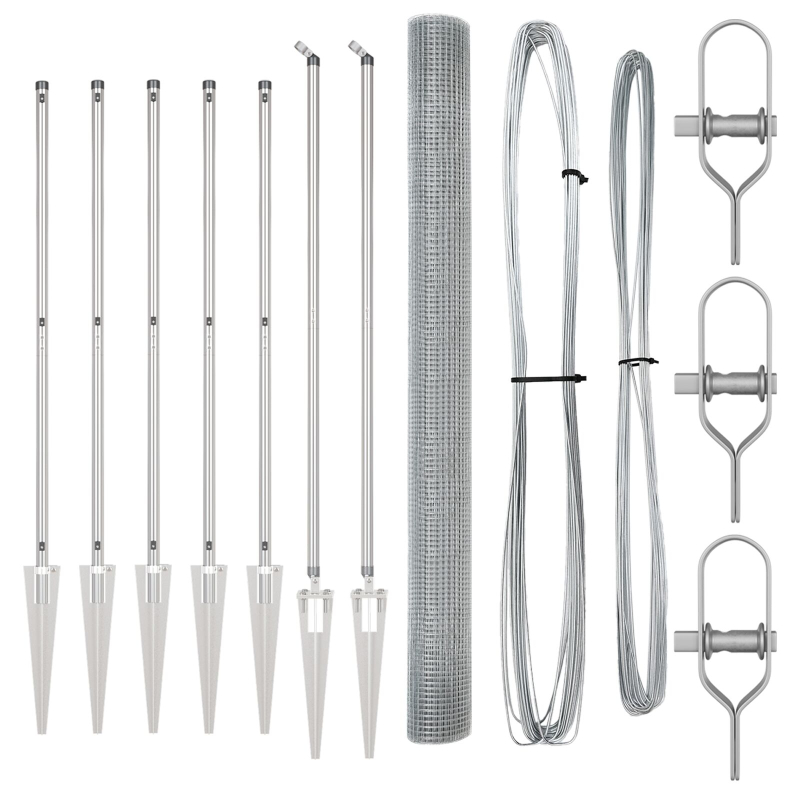 Zaunpfosten Set Set von 2 Verzinkter Stahl 10 x 1,5 m Langlebig