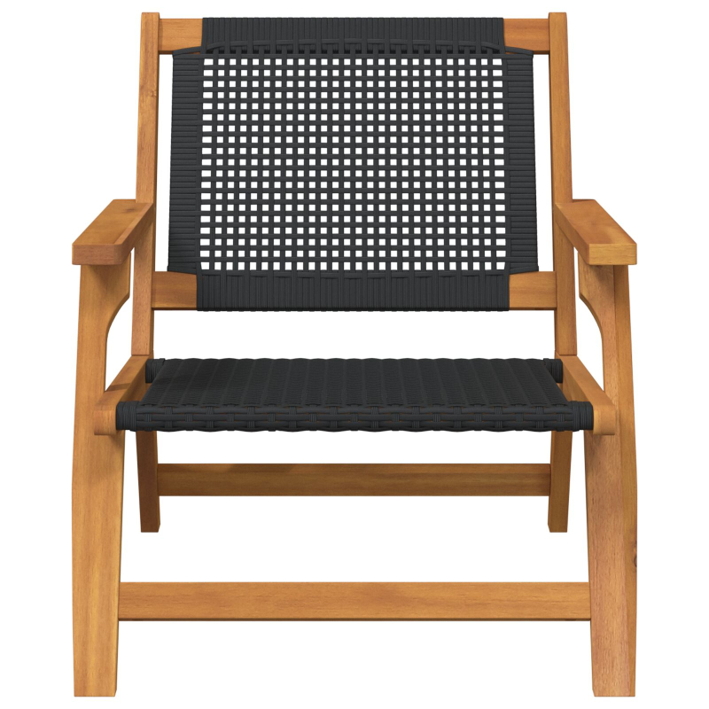 Gartenstühle 2 Stück Schwarz 76x67x73,5 cm Massivholz Akazie