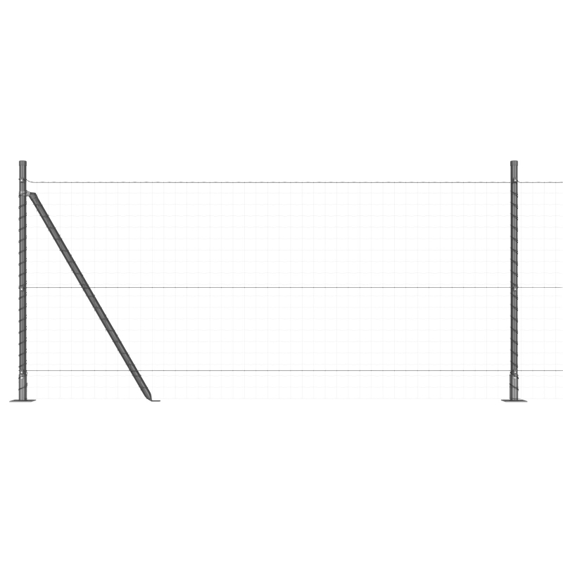 Zaunpfosten Set von 26 Grau Beton, Metall 3,2 x 3,2 x 110 cm