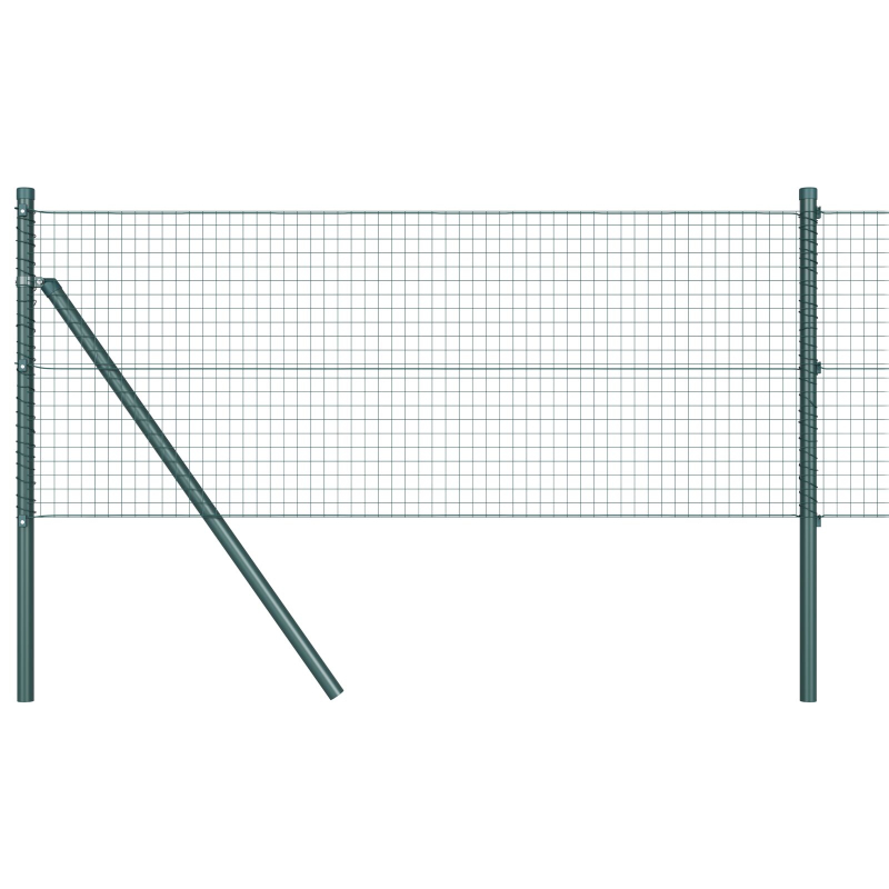 Schweißdrahtzaun mit 13 Pfosten Grün 0.4x25 m Stahl
