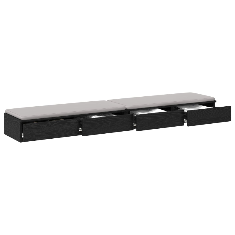 Bett-Schubladen Schwarz 200x36,5x16,5 cm Spanplatte