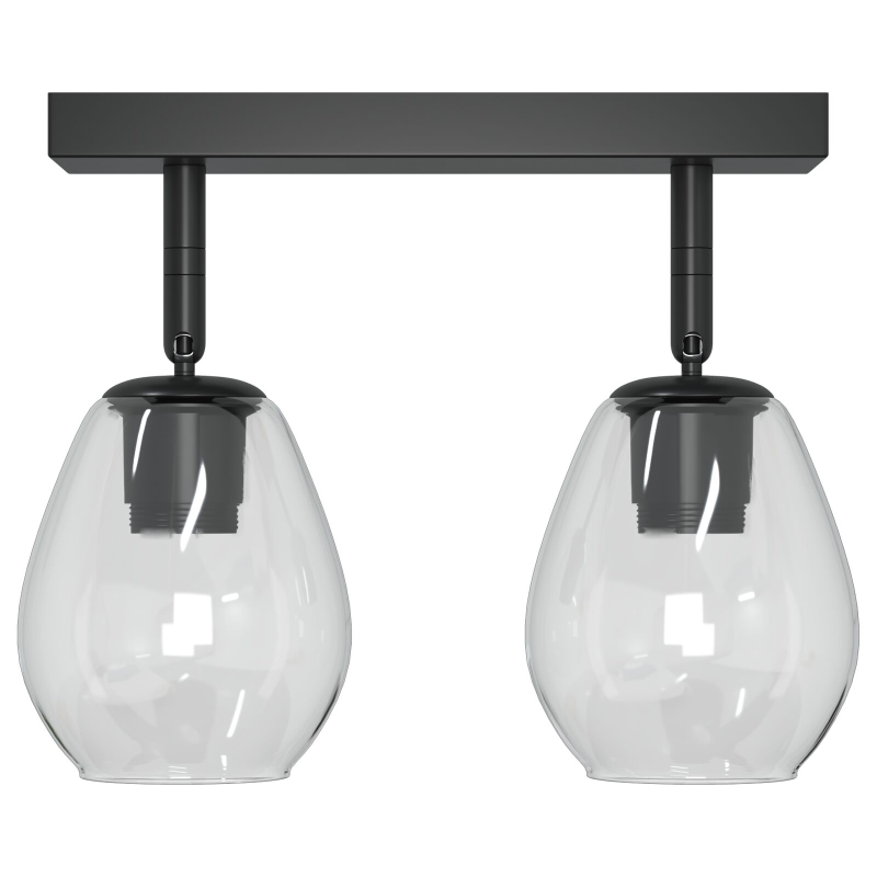 Deckenleuchten mit verstellbarem Glas-Schirm Anthrazit E27