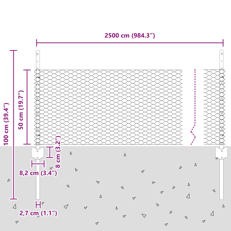 Gartenzaun-Set 2 Stück Grün PVC-beschichteter Stahl 25 x 0,5 m