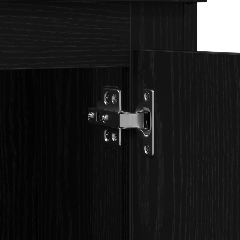 Highboard Schwarz Eiche 36x35,5x103,5 cm Holzwerkstoff