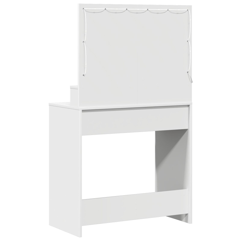 Schminktisch mit LED-Lichtern, Weiß, 79x41x135 cm