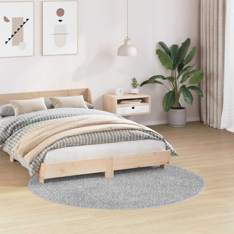 Kuscheliger Teppich mit Latexboden Grau ø160 cm