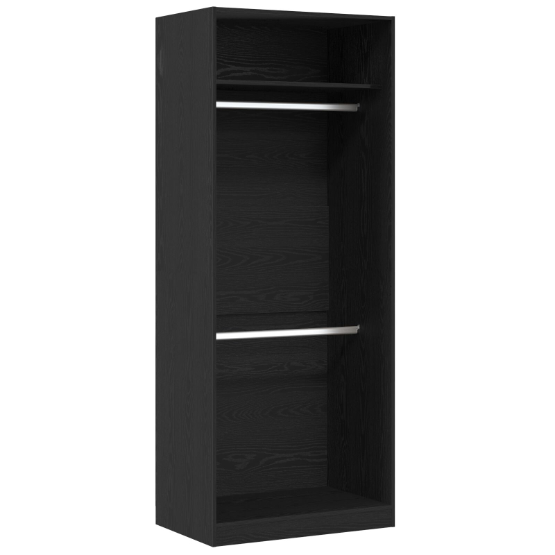 Kleiderschrank Schwarz Eiche 80x50x200 cm Holzwerkstoff