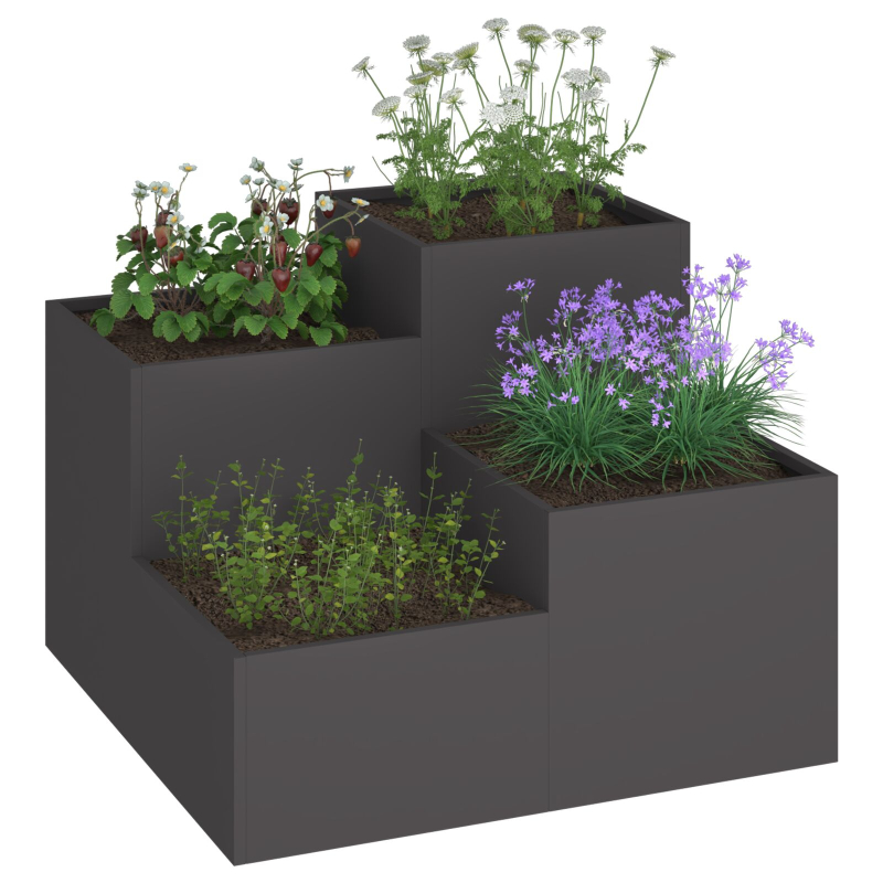 Gartenpflanzgefäß 100x100x60 cm Schwarzstahl