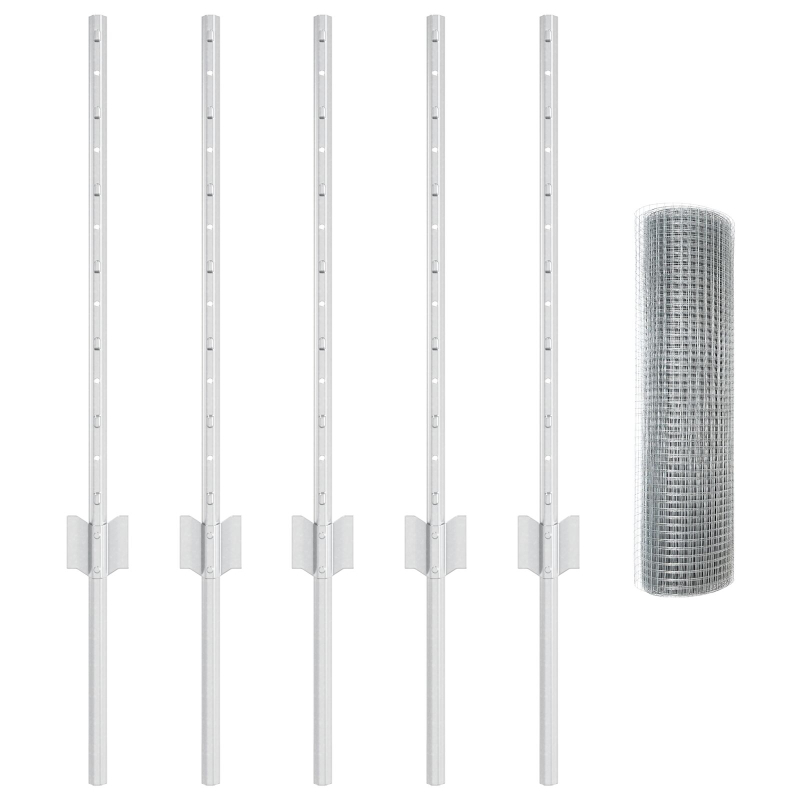 Gartenzaun Set Set aus 2 Verzinkter Stahl 10 x 0,5 m Robust