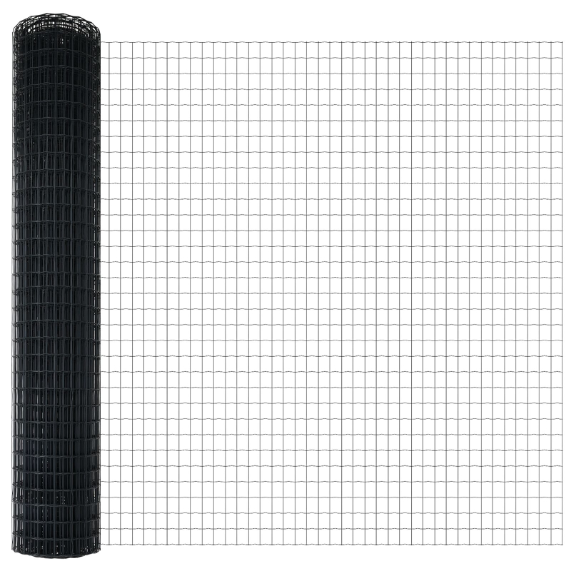 Euro Zaun mit 10 U Pfosten Grau 1,5x10 m Stahl
