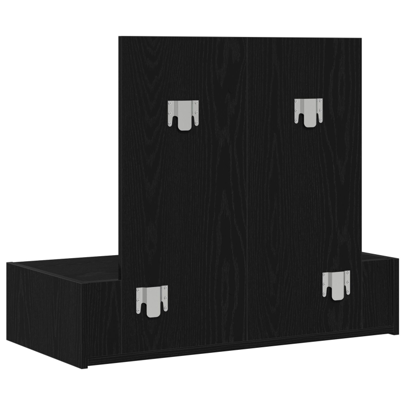 Wandmontierter Schminktisch Schwarz Eiche 83x40x70 cm
