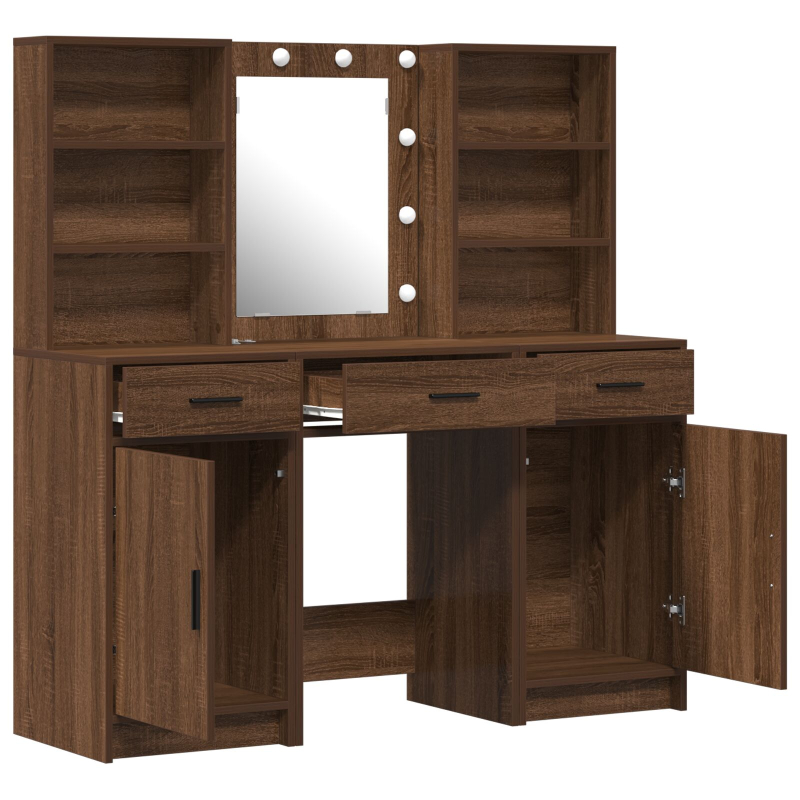 Schminktisch Set Set aus 3 Alte Holzoptik Holzwerkstoff