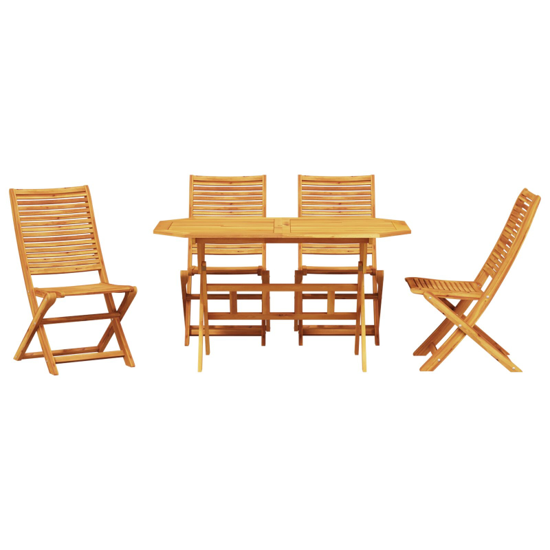 5-teiliges Garten-Esszimmer-Set aus massivem Akazienholz