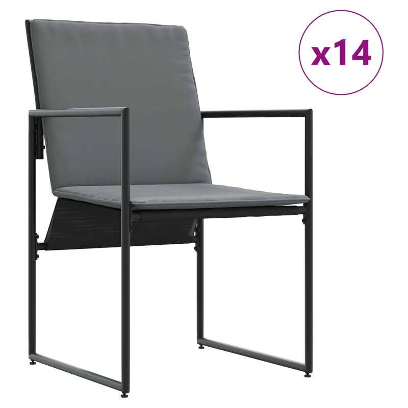 19-teiliges Garten-Esszimmer-Set mit Kissen aus Stahl und Textilene