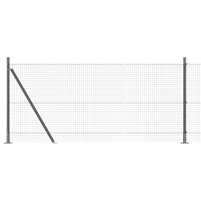 Zaunpfosten-Set Set aus 2 Grau Metall 10 x 1 m Langlebig