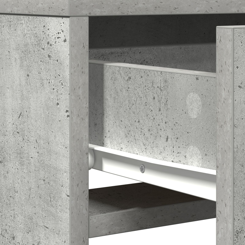Schminktisch mit LED-Lichtern Beton-Grau 50x41x140 cm