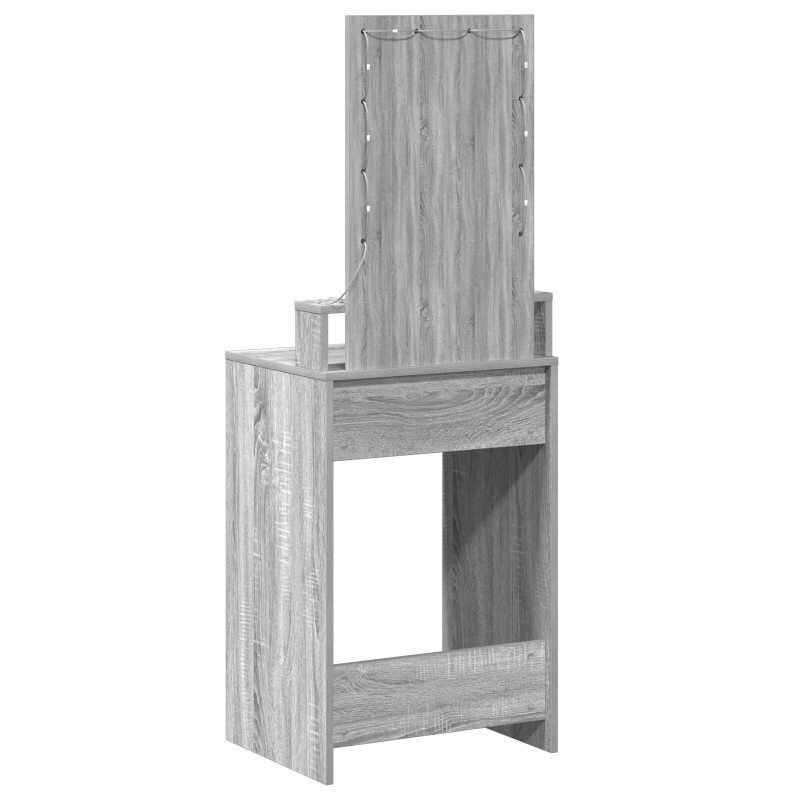 Schminktisch mit LED-Lichtern in Grau Sonoma, 50x41x140 cm
