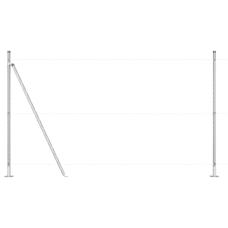 Zaunpfosten Set von 52 Verzinkter Stahl 3,2 x 3,2 x 83,5 cm