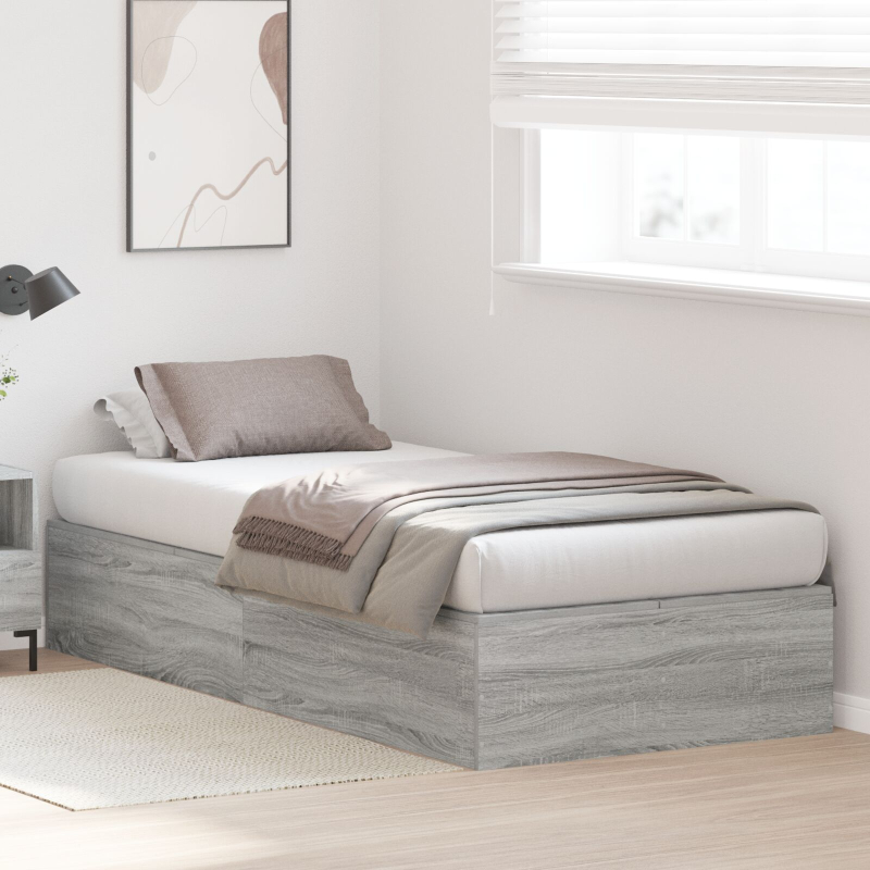Aufbewahrungsbettgestell Grau Sonoma 80x200 cm