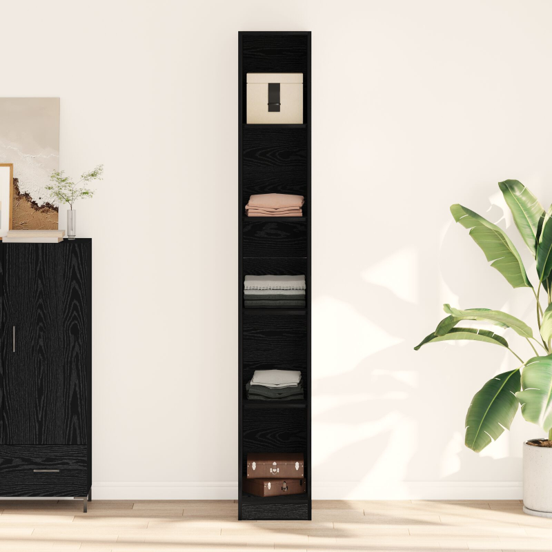 Kleiderschrank Schwarze Eiche - 30x50x200 cm, Aus Holzwerkstoff