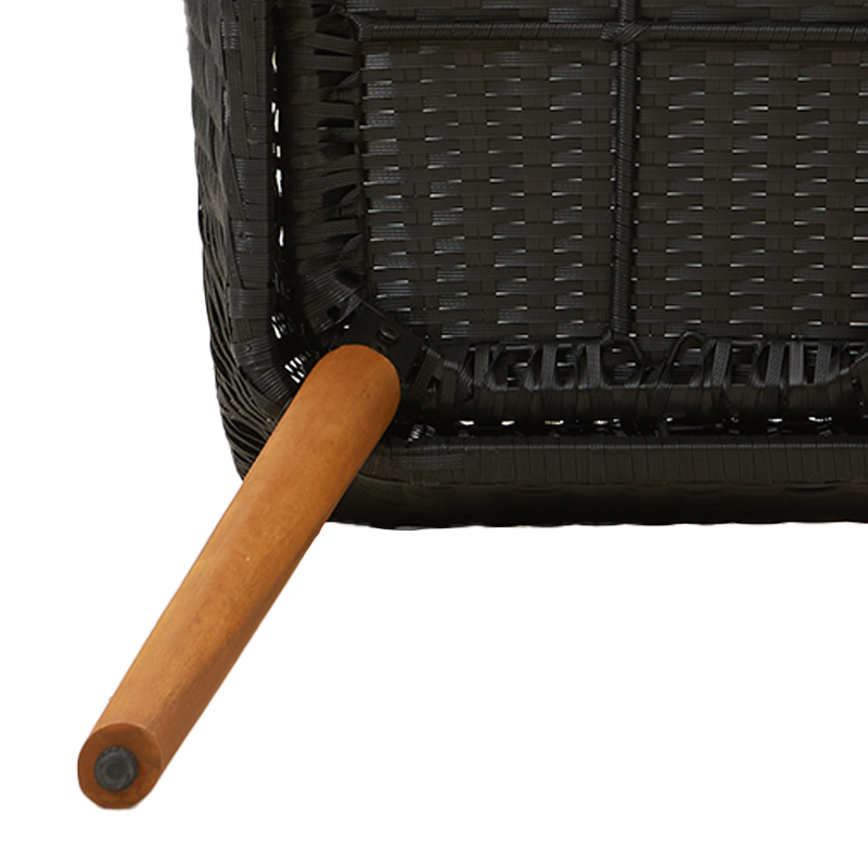 7-teiliges Garten Essgruppe Schwarz Poly-Rattan