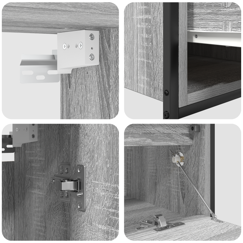 5-teiliges Badezimmermöbel-Set in Grau aus Sonoma Holzwerkstoff