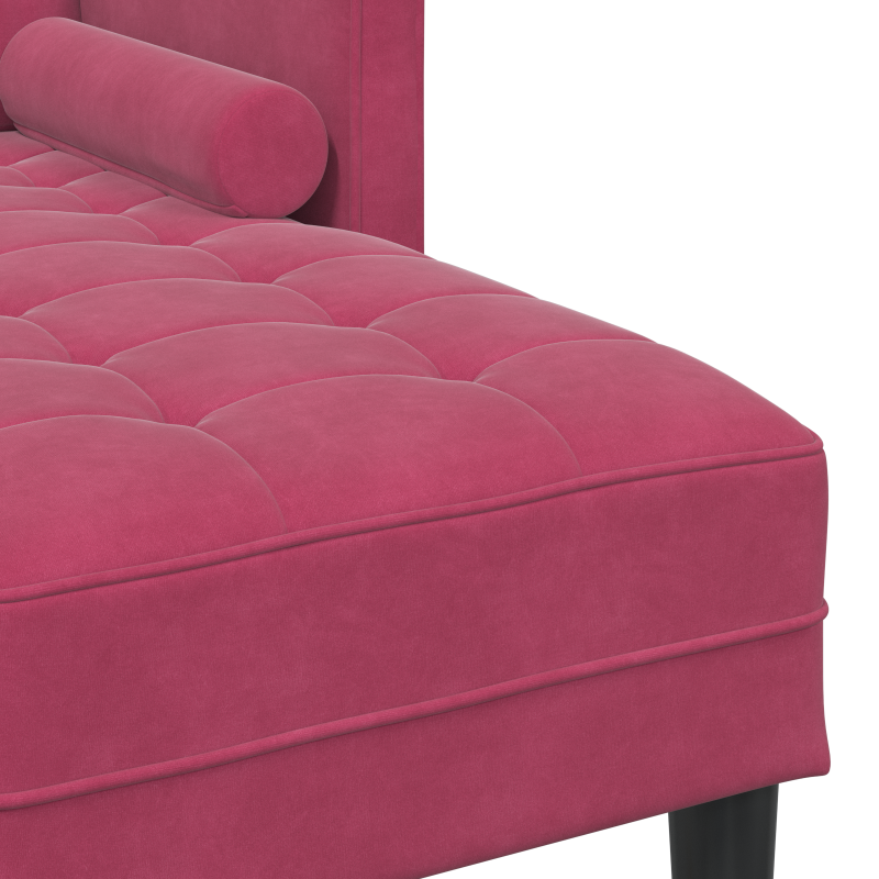 Garten Sofa mit Bank und Kissen im L-förmigen weinroten Samt