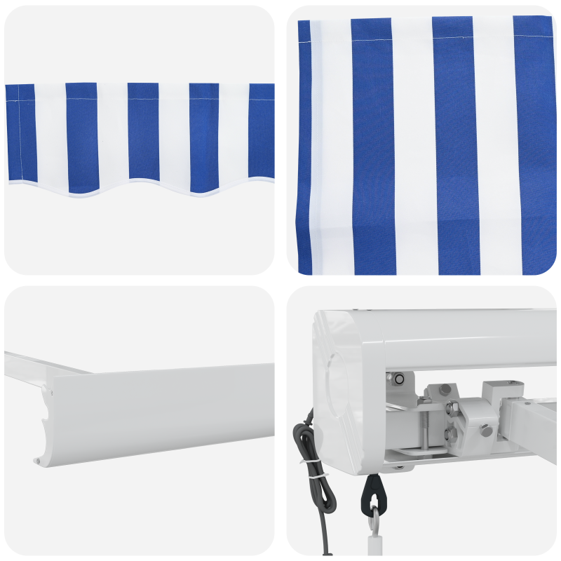 Automatische einziehbare Markise Blau und Weiß 300x250 cm