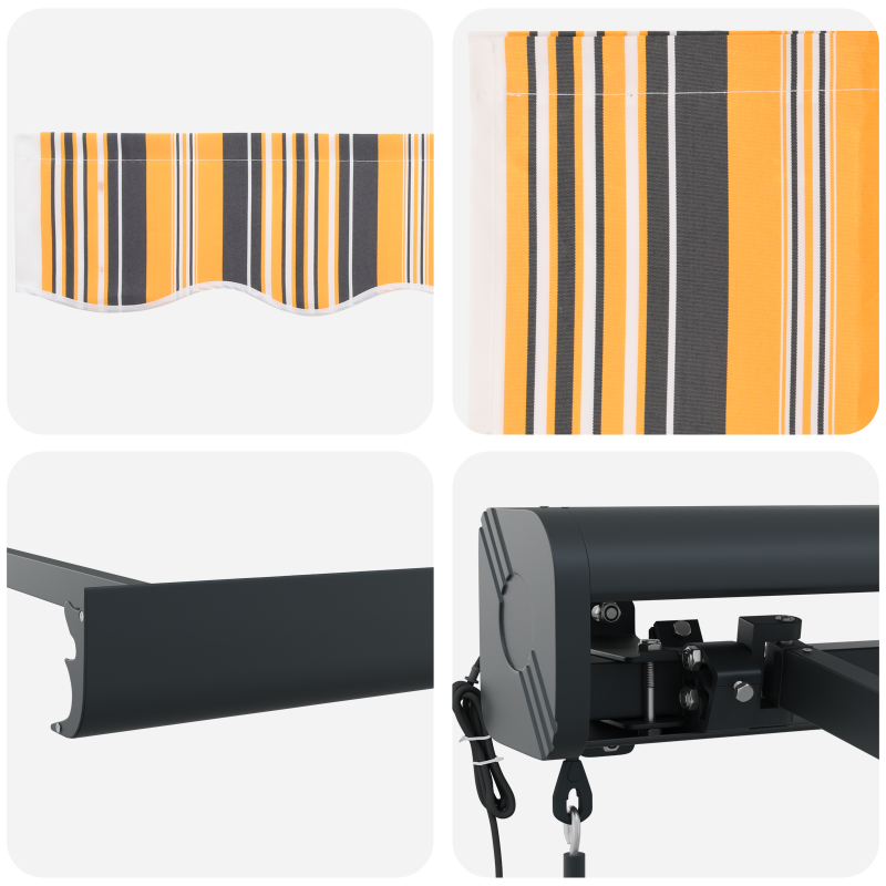 Automatische Einziehbare Markise mit Multicolor Streifen 350x250 cm