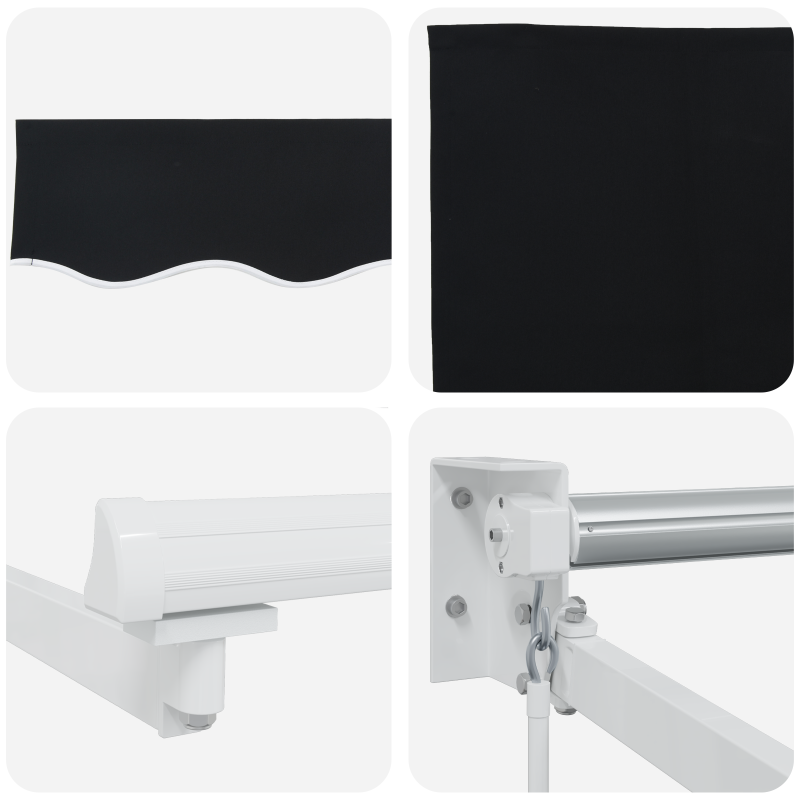 manuelle einziehbare Markise Schwarz 350x250 cm