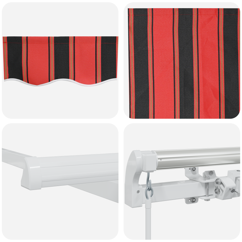 manuelle einziehbare Markise orange und braun 400x350 cm