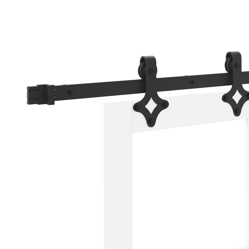 Schiebetür mit Hardware Set Weiß 83x202 cm Massivholz Kiefer