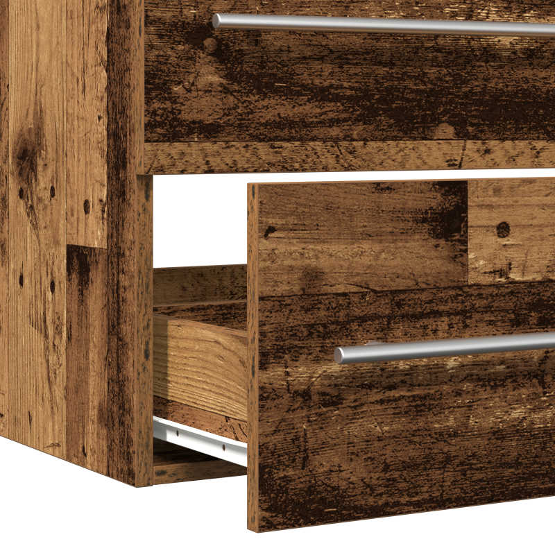 Badezimmer Waschbecken Schrank mit integriertem Becken Altholzfurnier