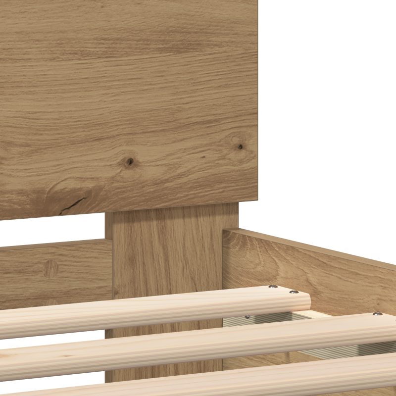 Bettgestell aus Holz Artisan Eiche Massivholz Eiche 120 x 200 cm