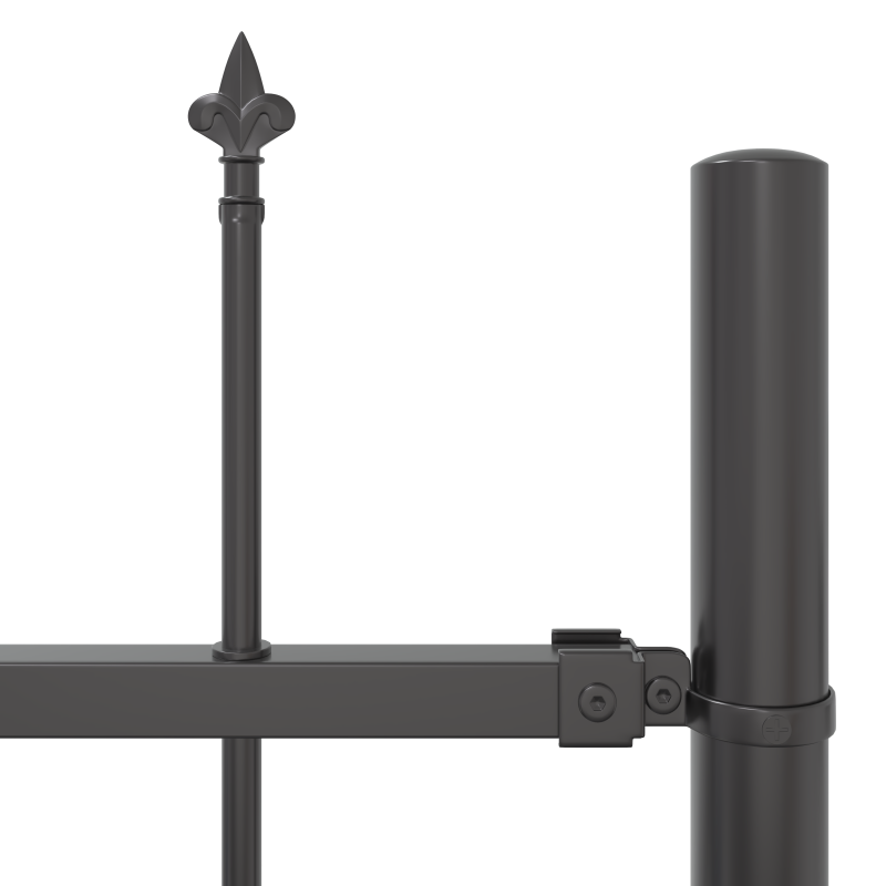 Gartenzaun mit Spear Top Grau 13,6x0,6 m aus Stahl