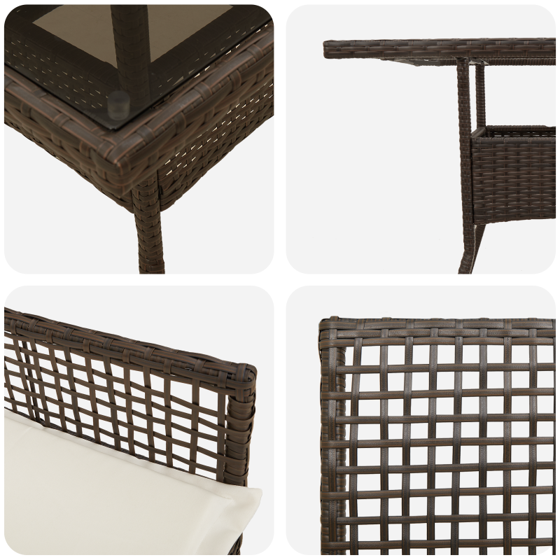 5-teiliges Garten-Esszimmer-Set Braun Poly Rattan